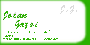 jolan gazsi business card